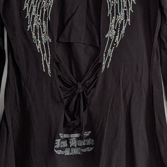 NEW With Tag Famous Iron Horse Saloon Sturgis South Dakota Crystal Angel Shirt - Picture 2 of 4